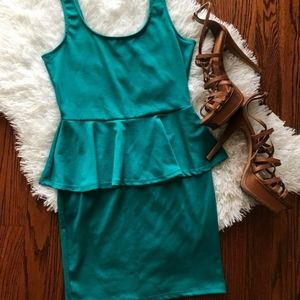 Teal Peplum Dress